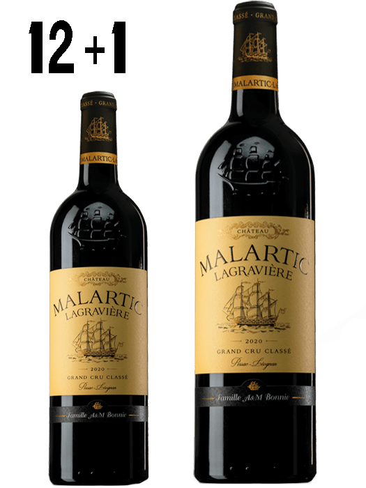 12 bouteilles Malartic Lagraviere 2021 achetées = 1 magnum OFFERT
